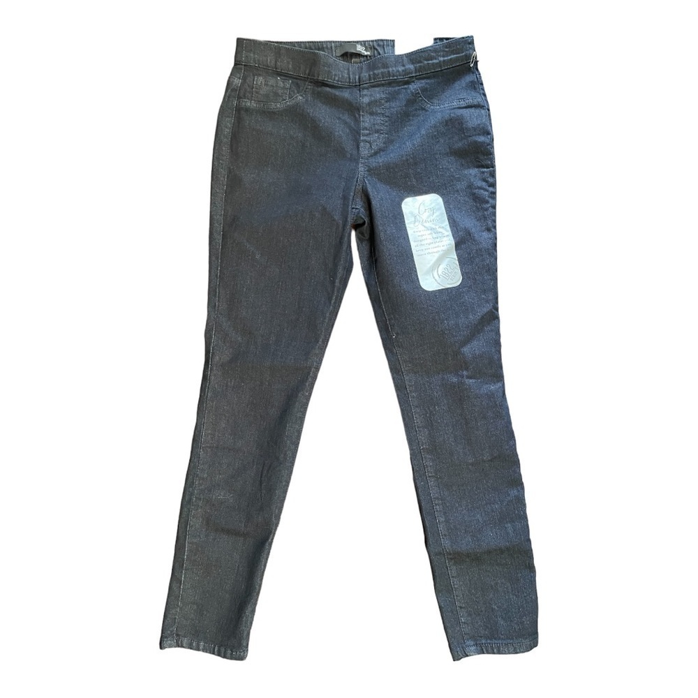 1822 Denim High Rise Ankle Skinny Jeans | Size 6 | Dark Rinse Stretch Pull-On - Picture 2 of 7